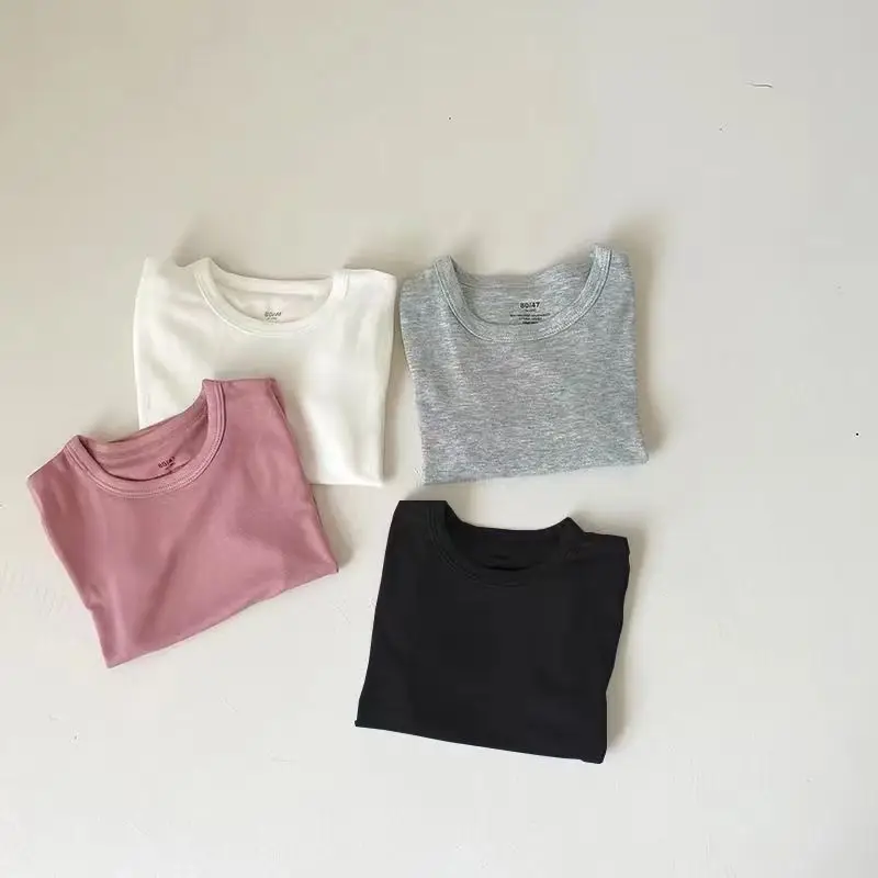 Children's White Black T-Shirt Set Summer Modal Top — feature 2