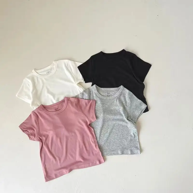 Children's White Black T-Shirt Set Summer Modal Top — feature 3