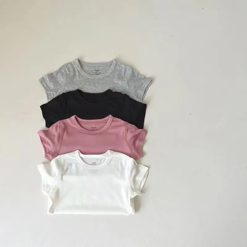 Children's White Black T-Shirt Set Summer Modal Top — feature 4