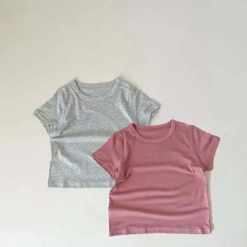 Children's White Black T-Shirt Set Summer Modal Top