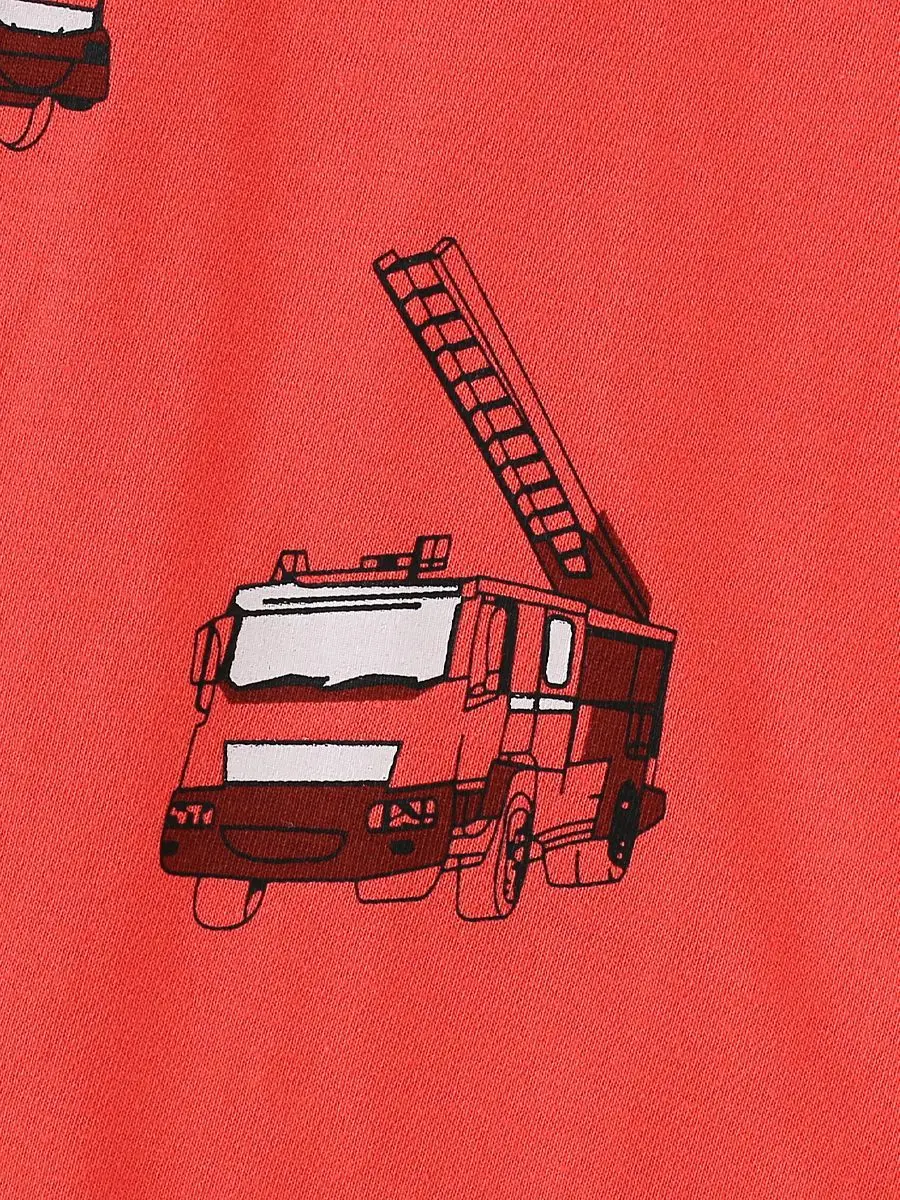 2025 Kids Cartoon Car T-Shirt Red Short Sleeve Cotton - Image 6