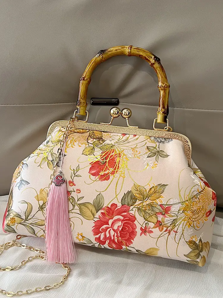 2025 Floral Clip-On Shoulder Bag with Tassel - Image 5