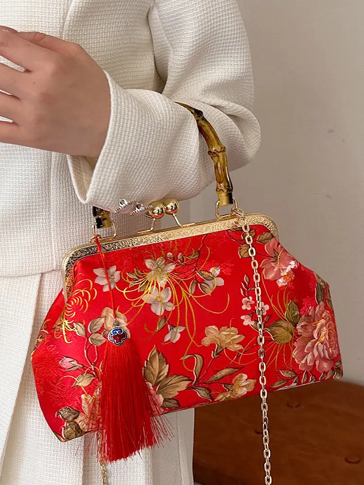 2025 Floral Clip-On Shoulder Bag with Tassel - Image 7