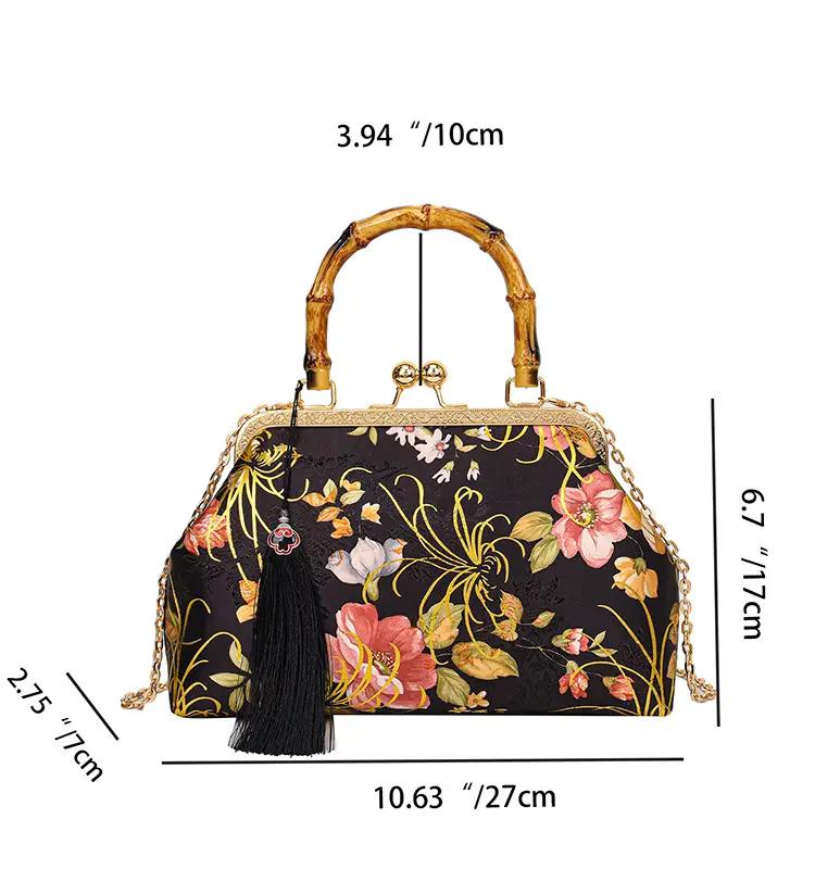 2025 Floral Clip-On Shoulder Bag with Tassel — feature 4