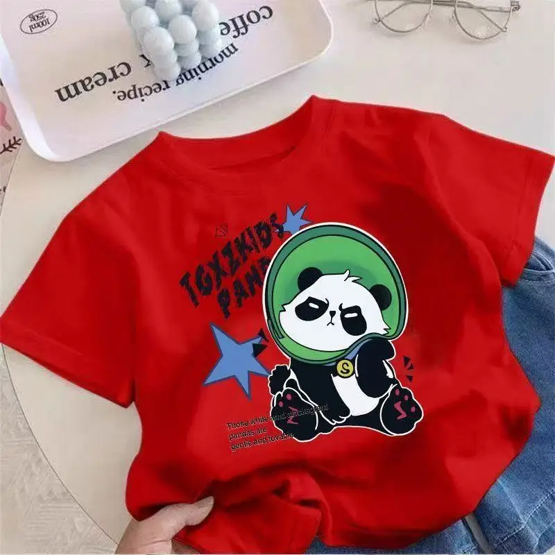 China Panda Cartoon Pink T-Shirt Short Sleeve - Image 11