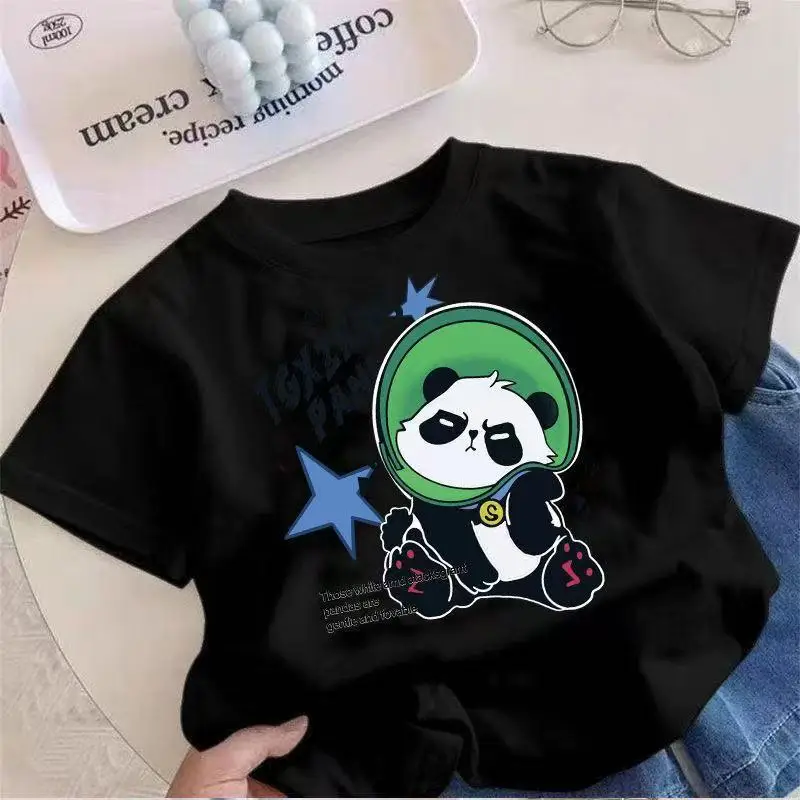 China Panda Cartoon Pink T-Shirt Short Sleeve - Image 9