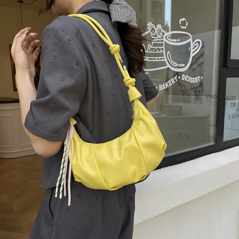 Women's White Crossbody Bag with Pink Embroidery - Image 10
