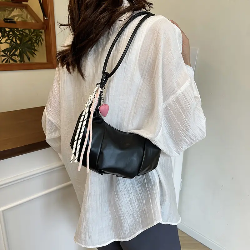 Women's White Crossbody Bag with Pink Embroidery - Image 12