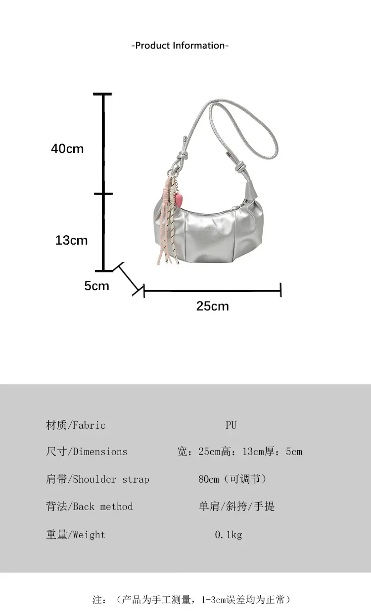 Women's White Crossbody Bag with Pink Embroidery — feature 2