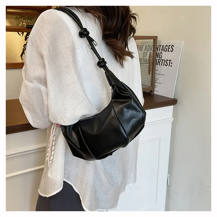 Women's White Crossbody Bag with Pink Embroidery — feature 22