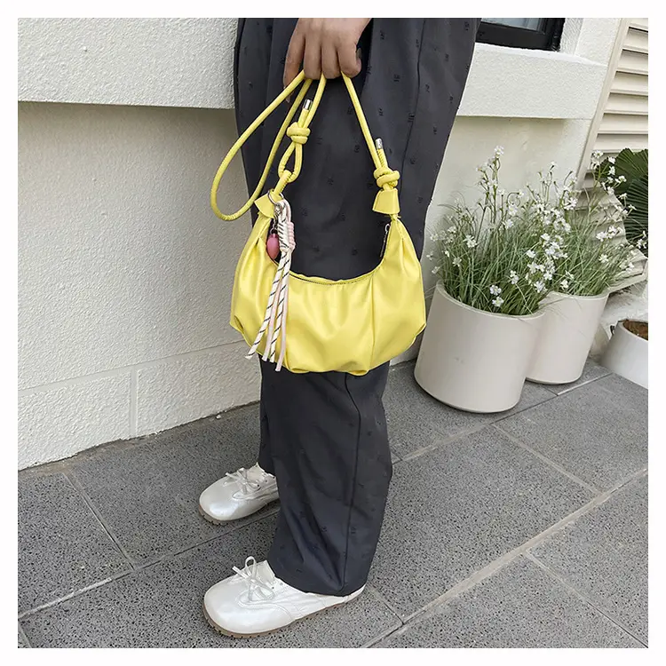 Women's White Crossbody Bag with Pink Embroidery — feature 9