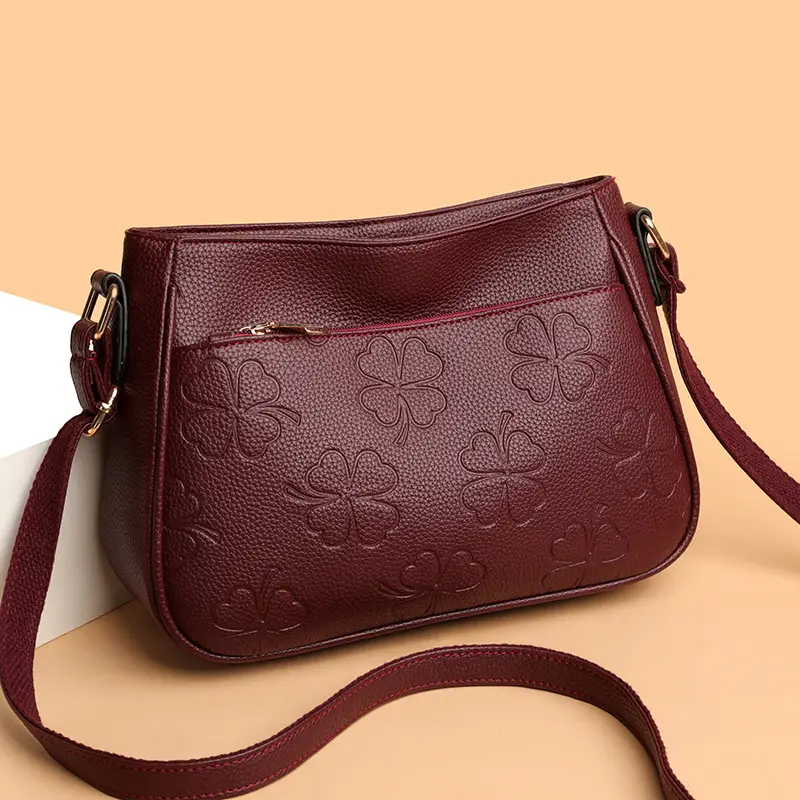 2026 Embossed Mom Bag Shoulder Crossbody Black - Image 6