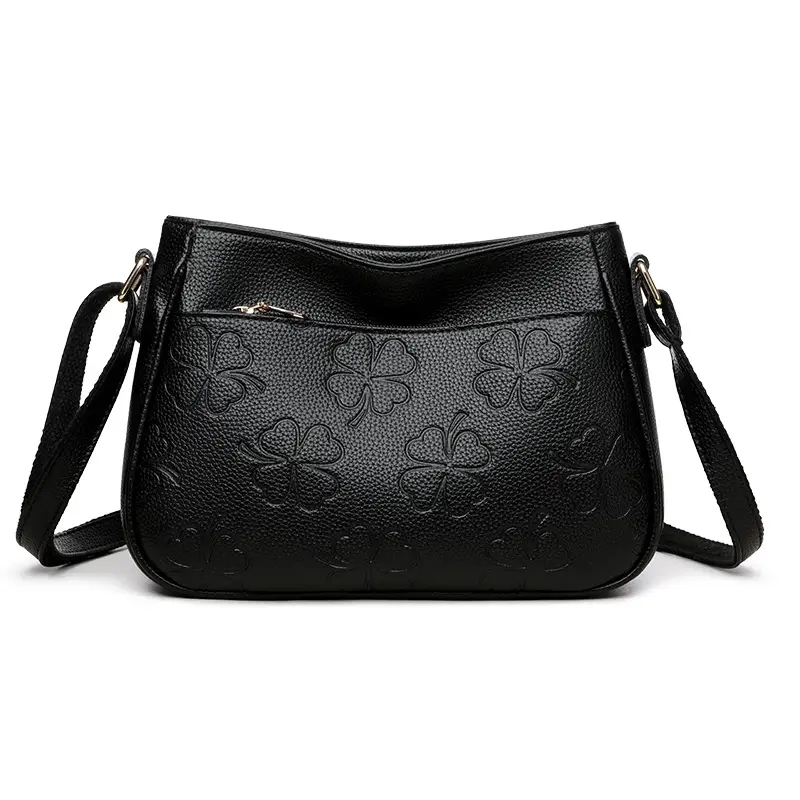 2026 Embossed Mom Bag Shoulder Crossbody Black - Image 8