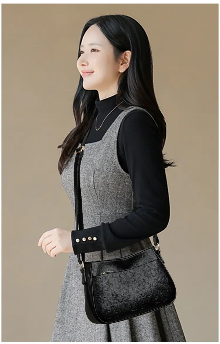 2026 Embossed Mom Bag Shoulder Crossbody Black — feature 10