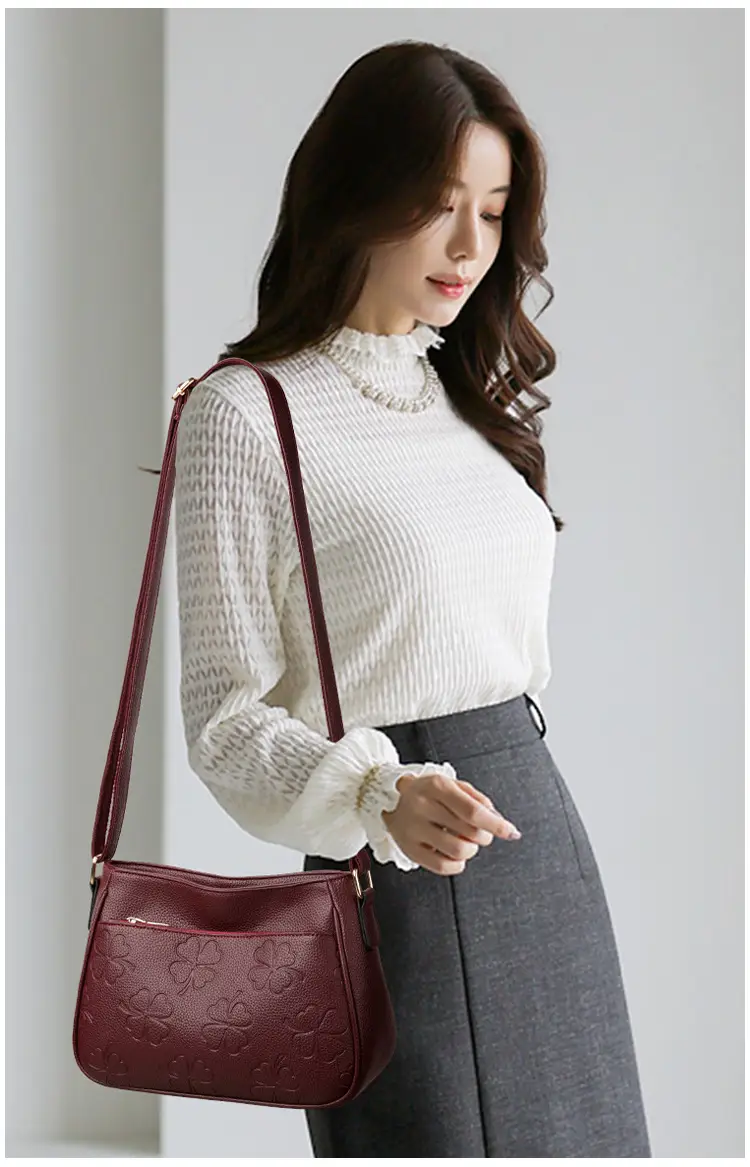 2026 Embossed Mom Bag Shoulder Crossbody Black — feature 11