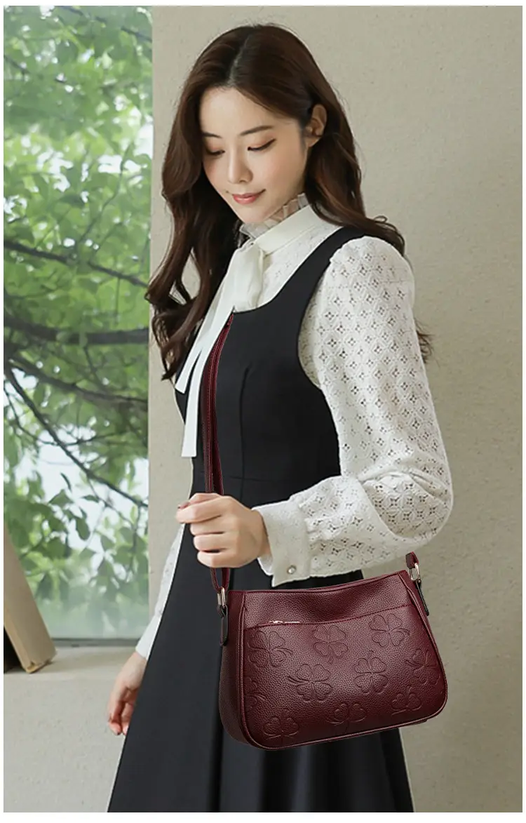 2026 Embossed Mom Bag Shoulder Crossbody Black — feature 14