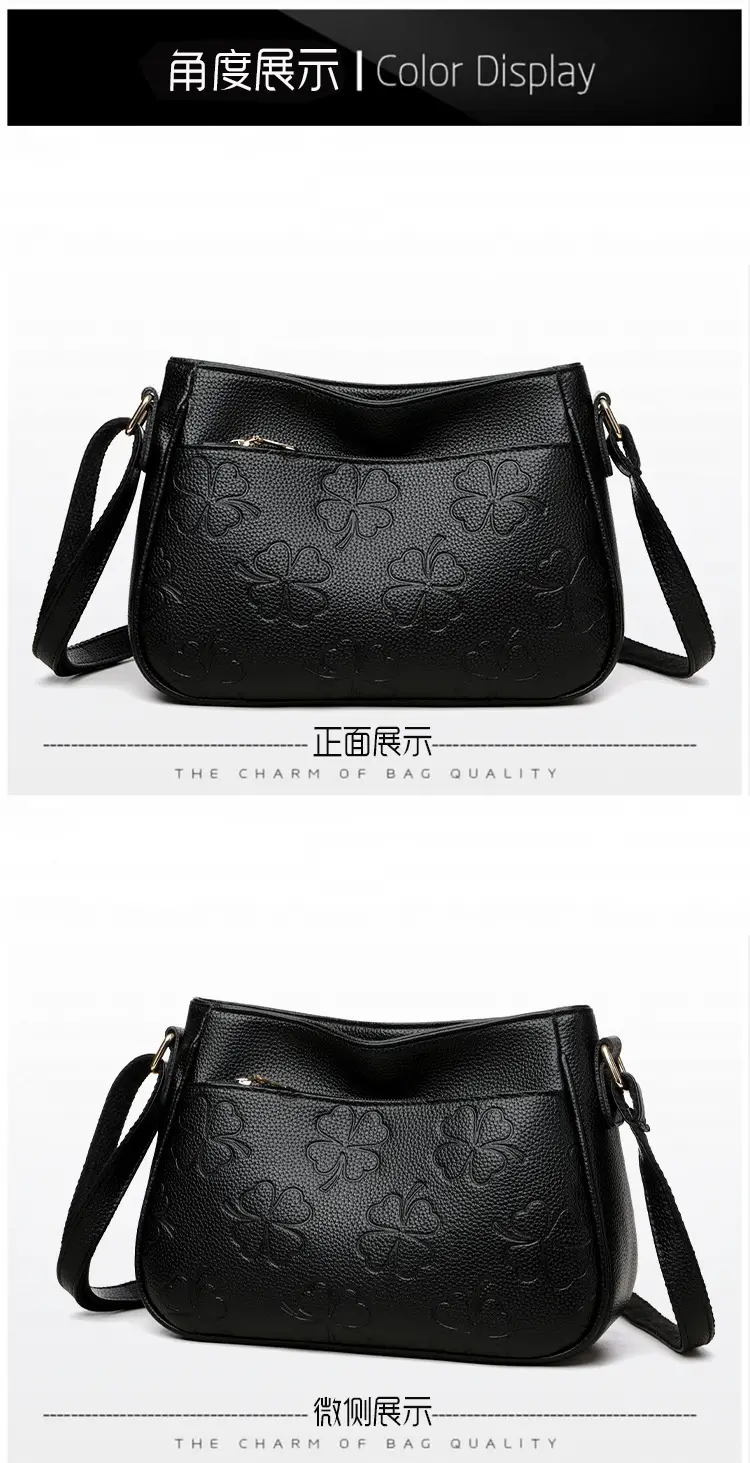 2026 Embossed Mom Bag Shoulder Crossbody Black — feature 17
