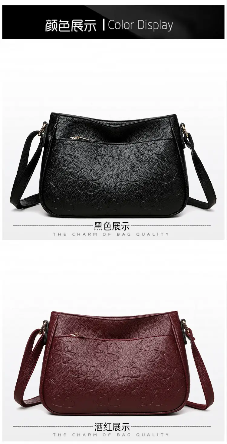 2026 Embossed Mom Bag Shoulder Crossbody Black — feature 20