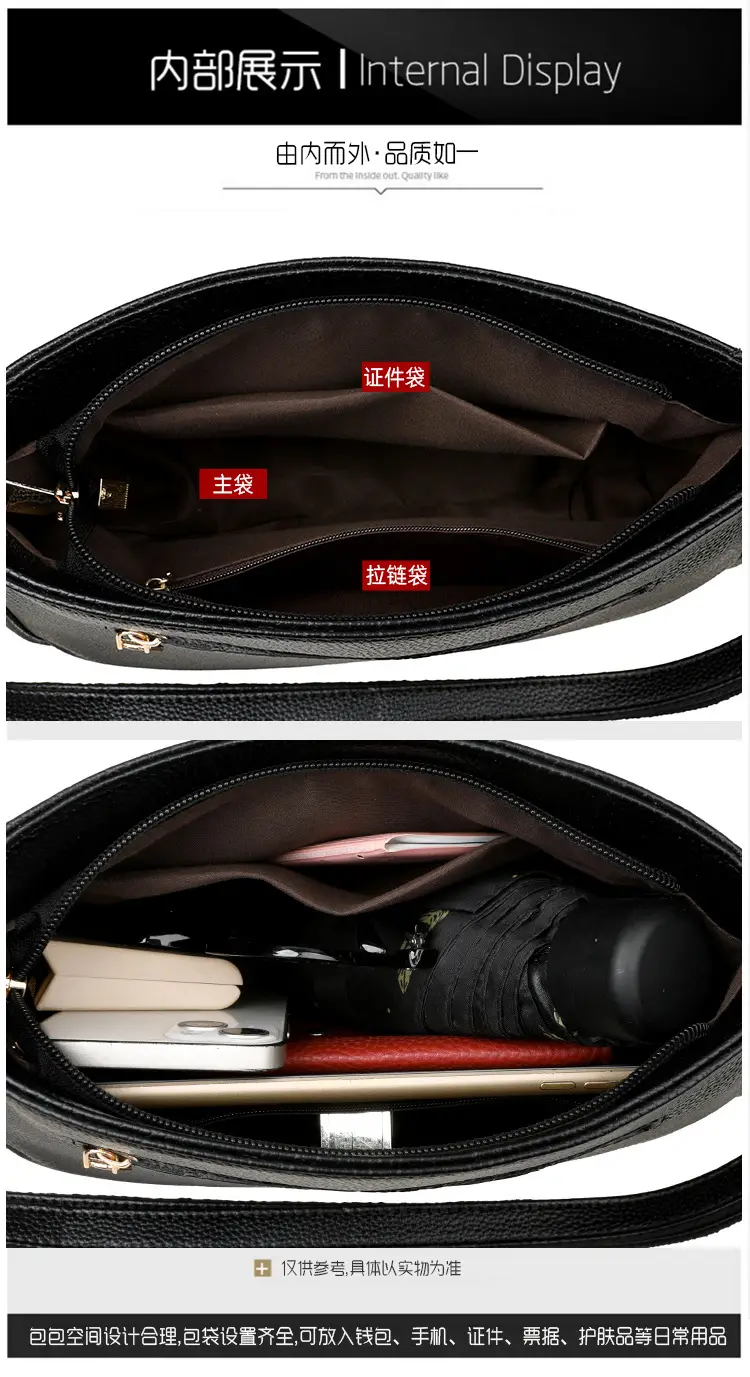 2026 Embossed Mom Bag Shoulder Crossbody Black — feature 25