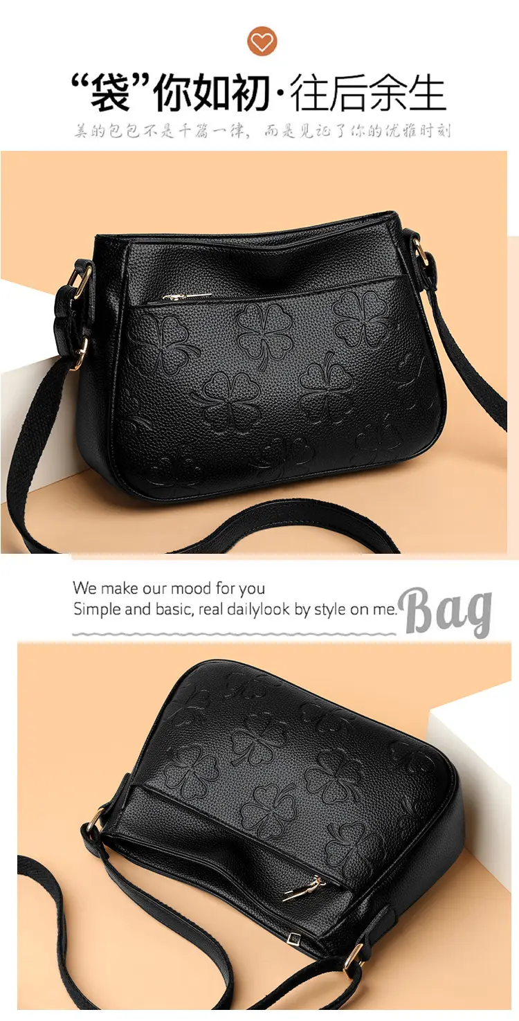 2026 Embossed Mom Bag Shoulder Crossbody Black — feature 6