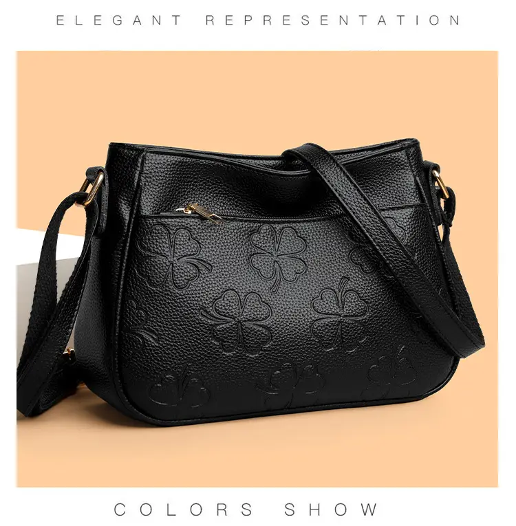 2026 Embossed Mom Bag Shoulder Crossbody Black — feature 9