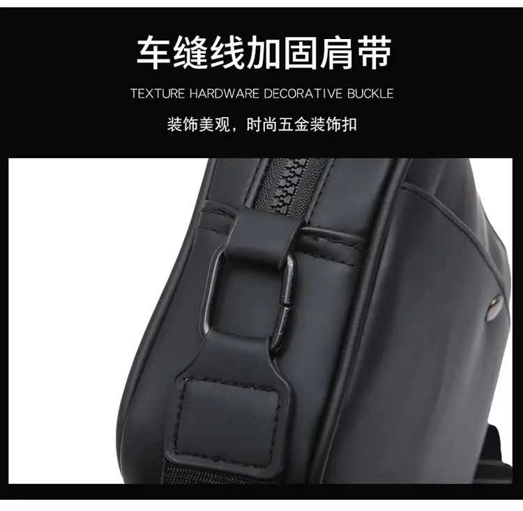 Trendy Men's Black Crossbody Bags with Diamond Pattern — feature 11