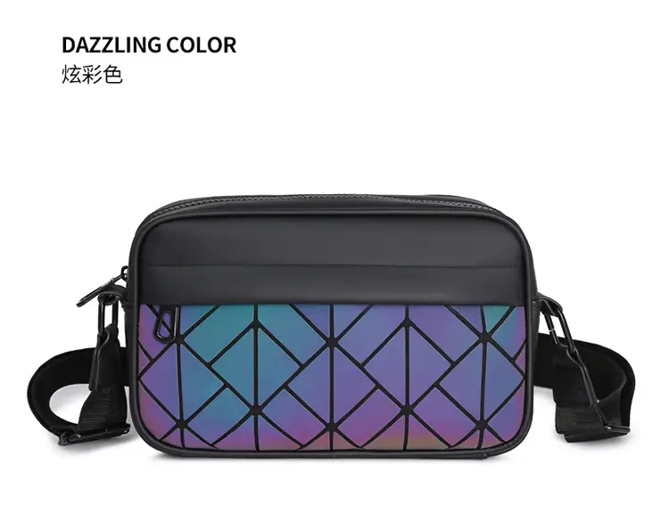 Trendy Men's Black Crossbody Bags with Diamond Pattern — feature 15