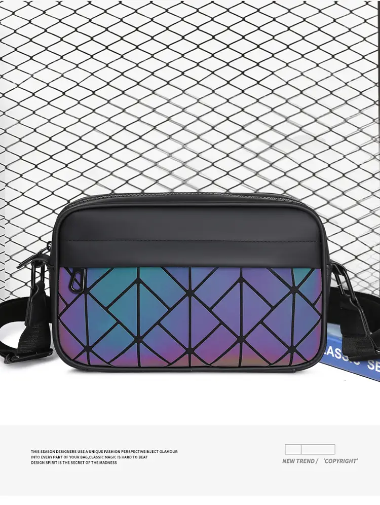 Trendy Men's Black Crossbody Bags with Diamond Pattern — feature 4