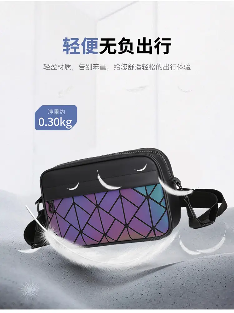 Trendy Men's Black Crossbody Bags with Diamond Pattern — feature 8