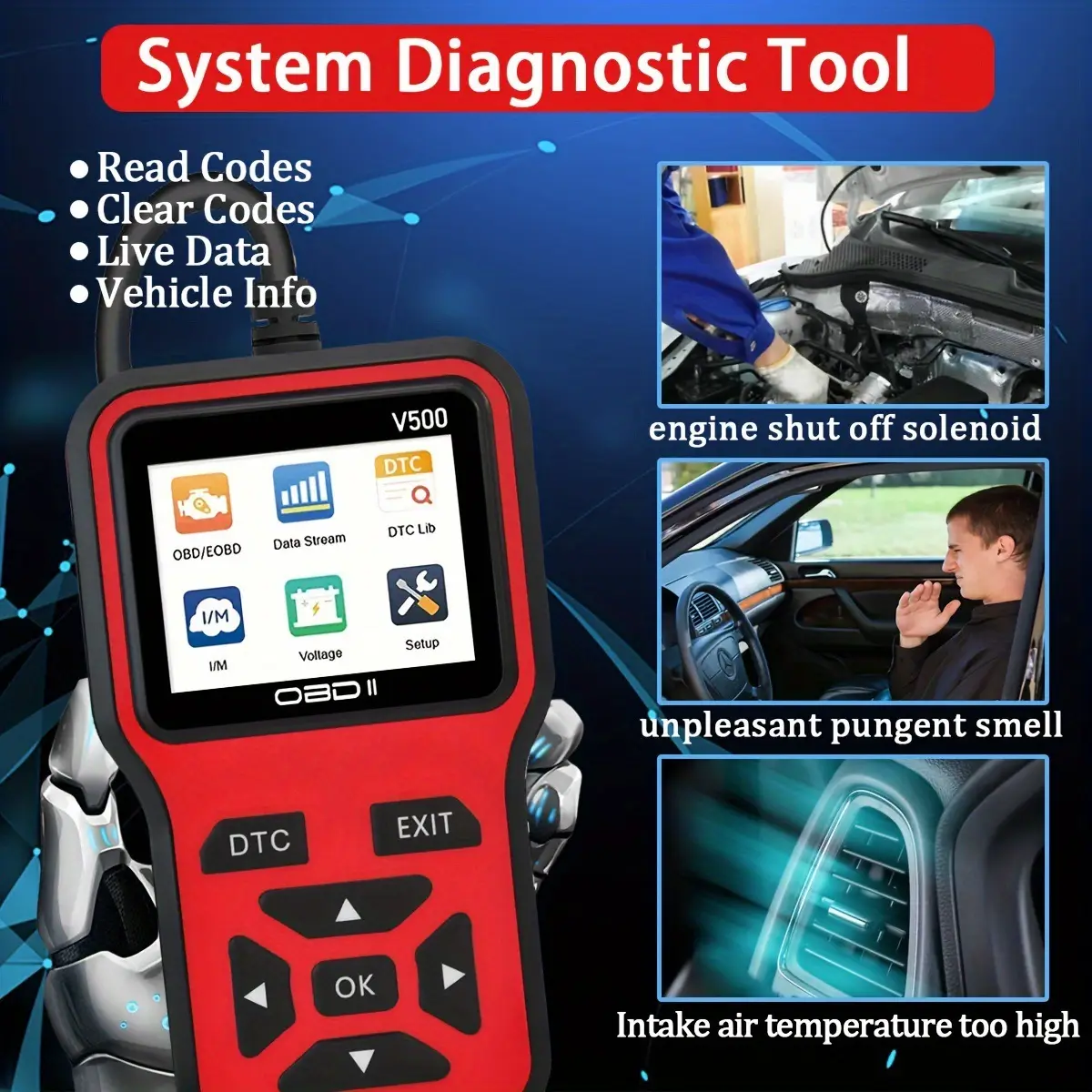 V500 Car Fault Detector Diagnostic Instrument with Universal Display — feature 4