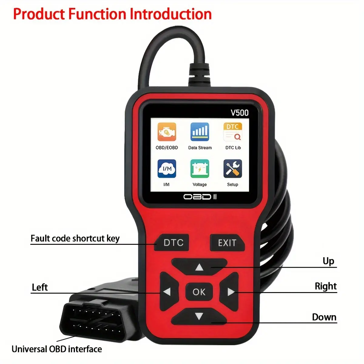 V500 Car Fault Detector Diagnostic Instrument with Universal Display — feature 6