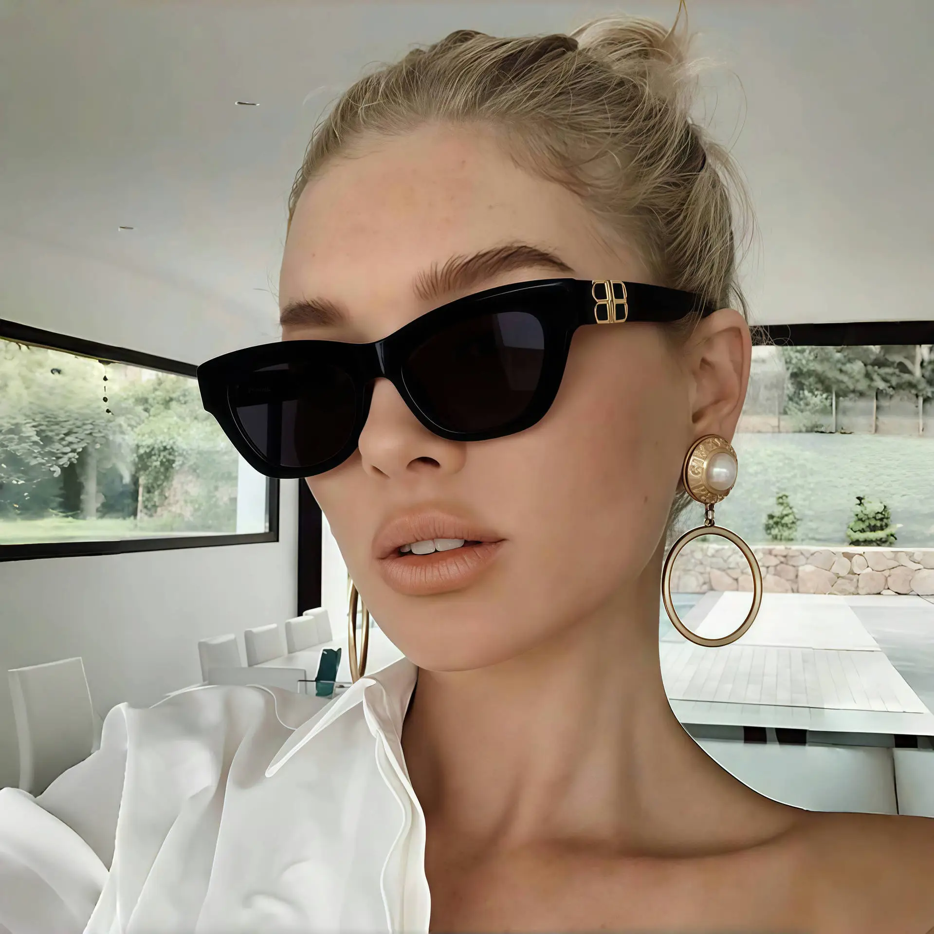 2025 Cat Eye Glasses for Women Golden Frame - Image 13