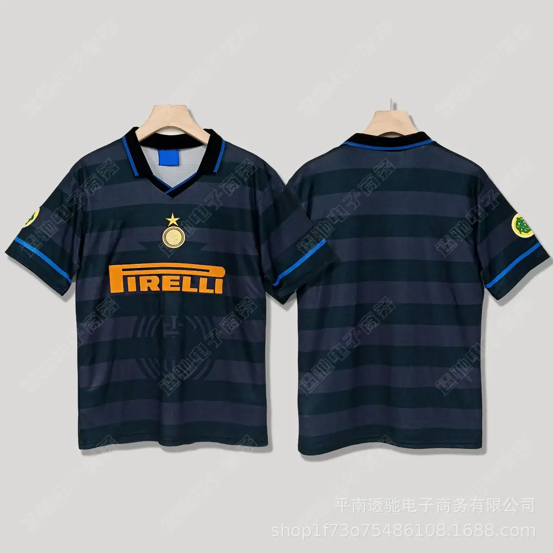 Italian Serie a Classic Team Retro Football Jerseys Ac Milan Kaká Inter Milan Home and Away Short-Sleeved Football Uniforms