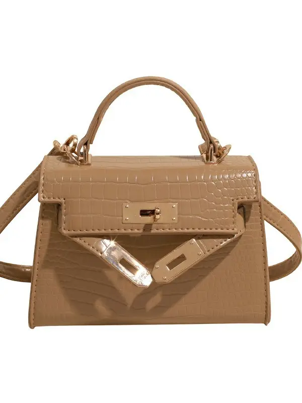 Brown Croc Leather Satchel Bag for Women 2025