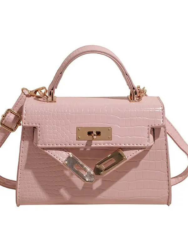 Brown Croc Leather Satchel Bag for Women 2025