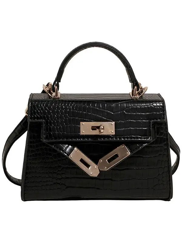 Brown Croc Leather Satchel Bag for Women 2025