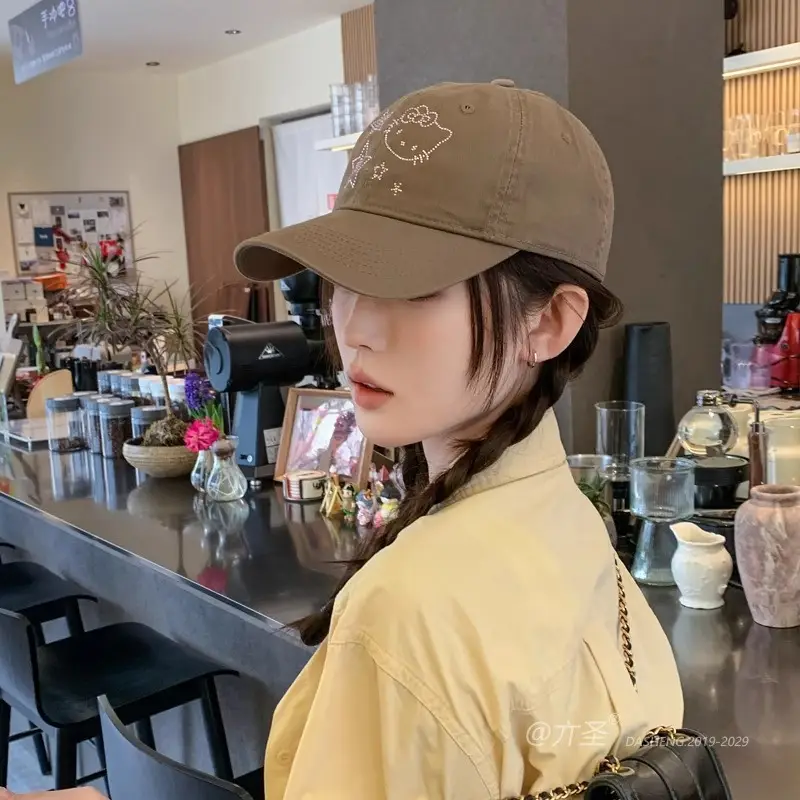 Korean Style Blue Cat Embroidered Baseball Cap - Image 11
