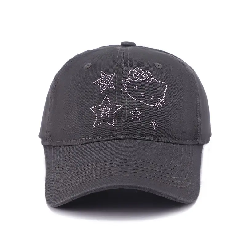 Korean Style Blue Cat Embroidered Baseball Cap - Image 14