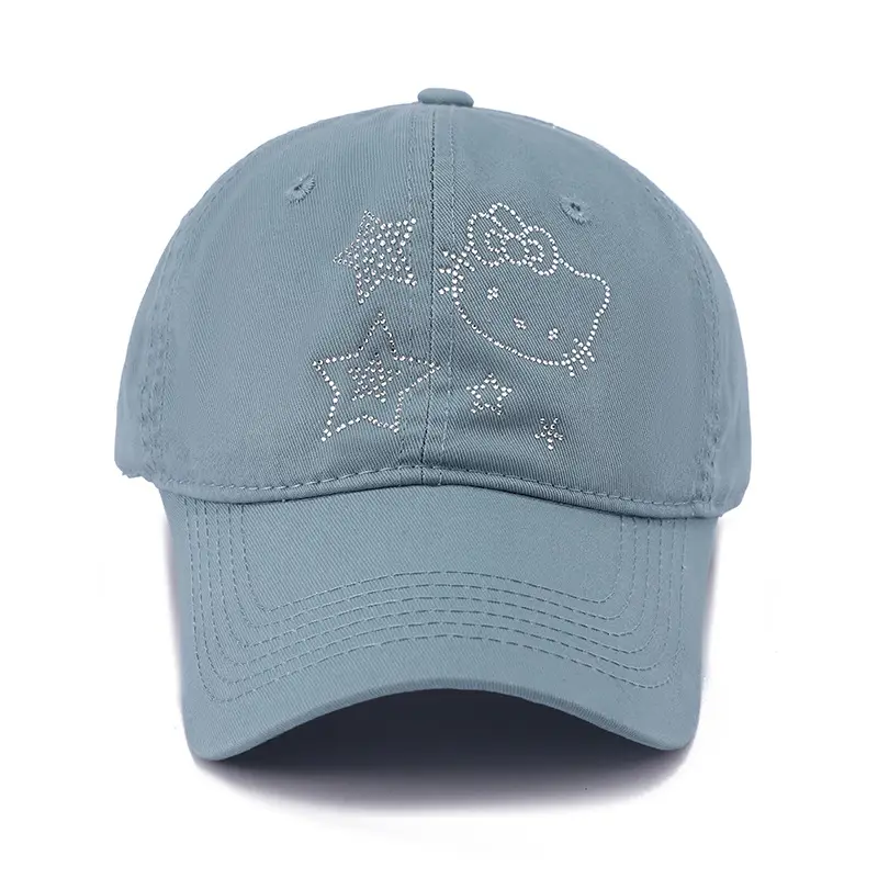 Korean Style Blue Cat Embroidered Baseball Cap — feature 16
