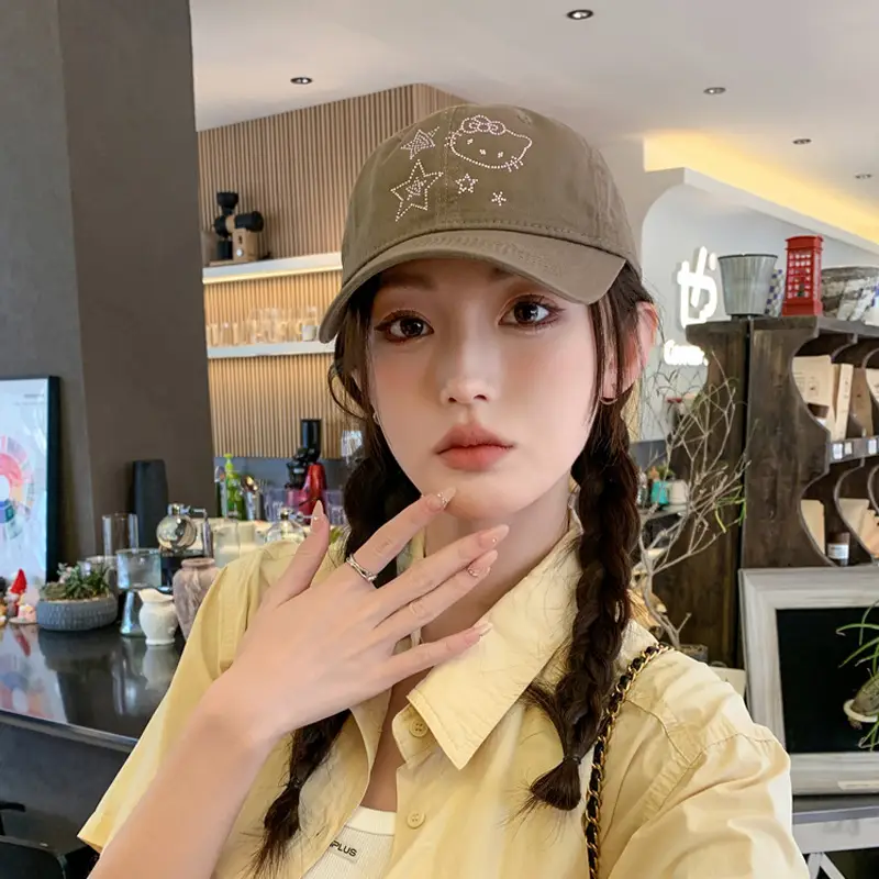 Korean Style Blue Cat Embroidered Baseball Cap — feature 4