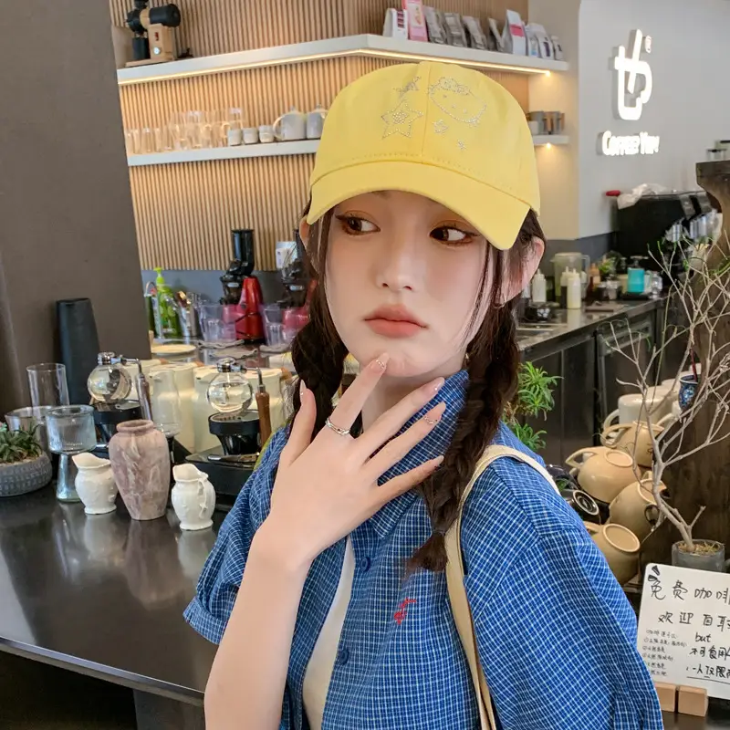 Korean Style Blue Cat Embroidered Baseball Cap — feature 7