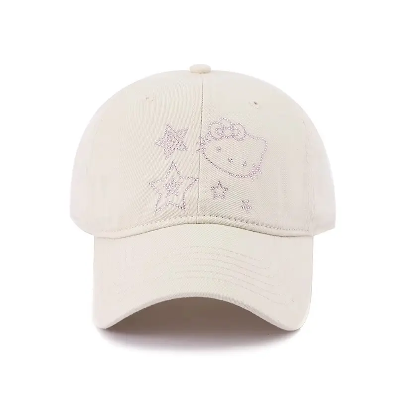 Korean Style Blue Cat Embroidered Baseball Cap - Image 2