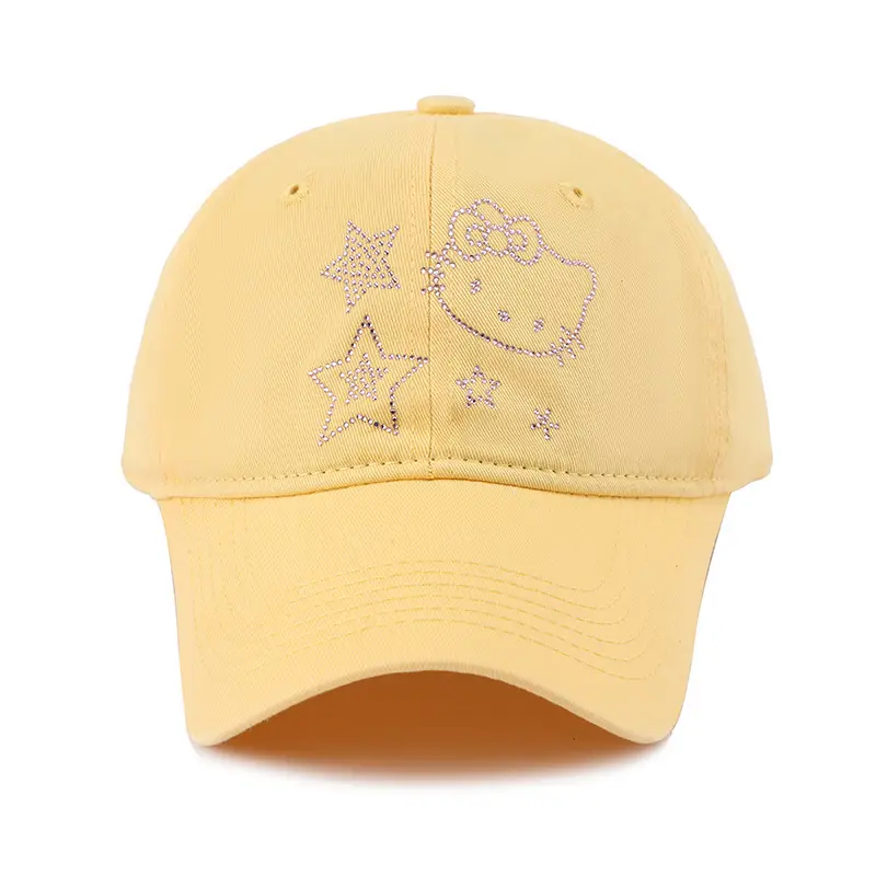 Korean Style Blue Cat Embroidered Baseball Cap - Image 6