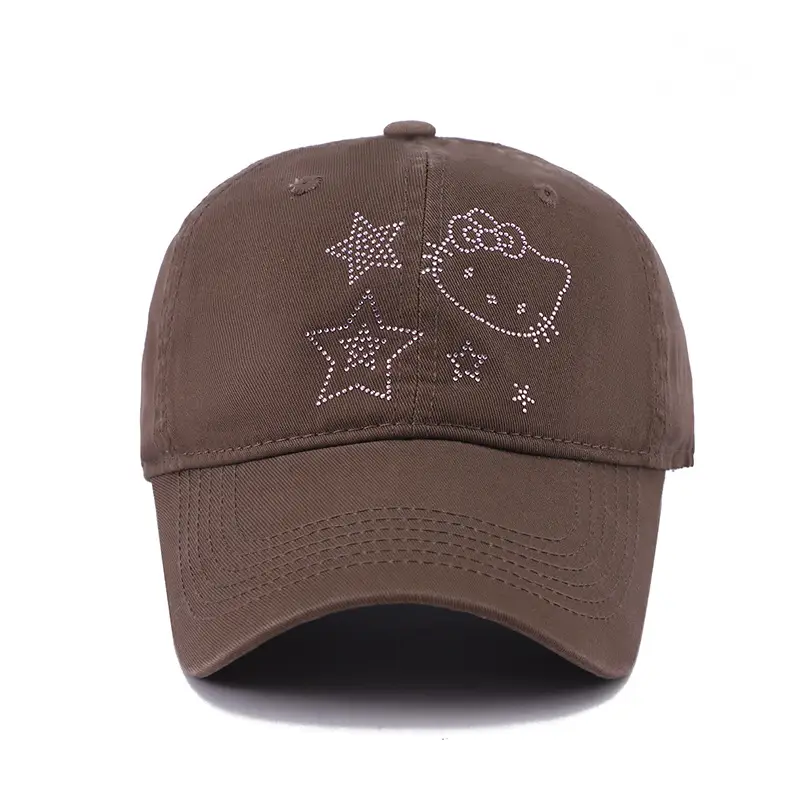 Korean Style Blue Cat Embroidered Baseball Cap - Image 7