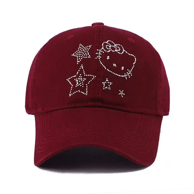 Korean Style Blue Cat Embroidered Baseball Cap - Image 8
