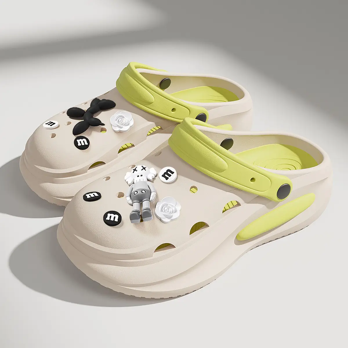 Women's Croc Sandals Cream Non-Slip Summer - Image 10