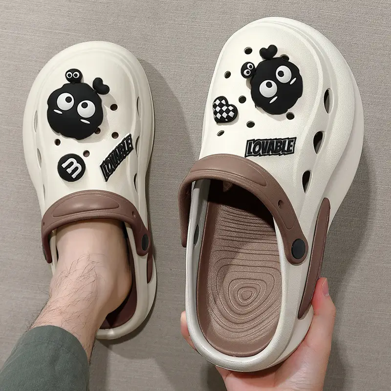 Women's Croc Sandals Cream Non-Slip Summer - Image 18