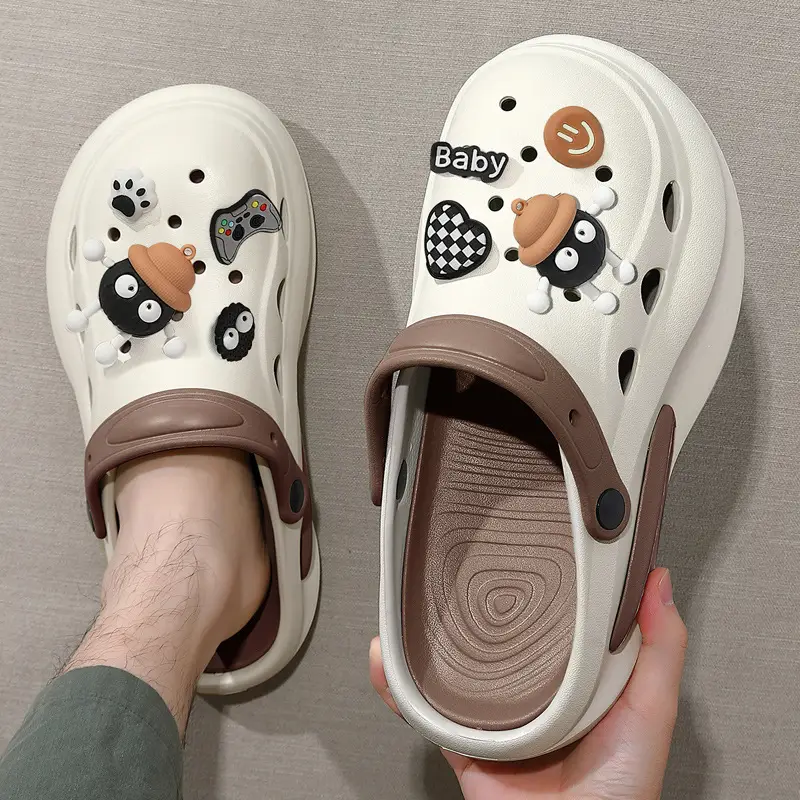 Women's Croc Sandals Cream Non-Slip Summer - Image 21