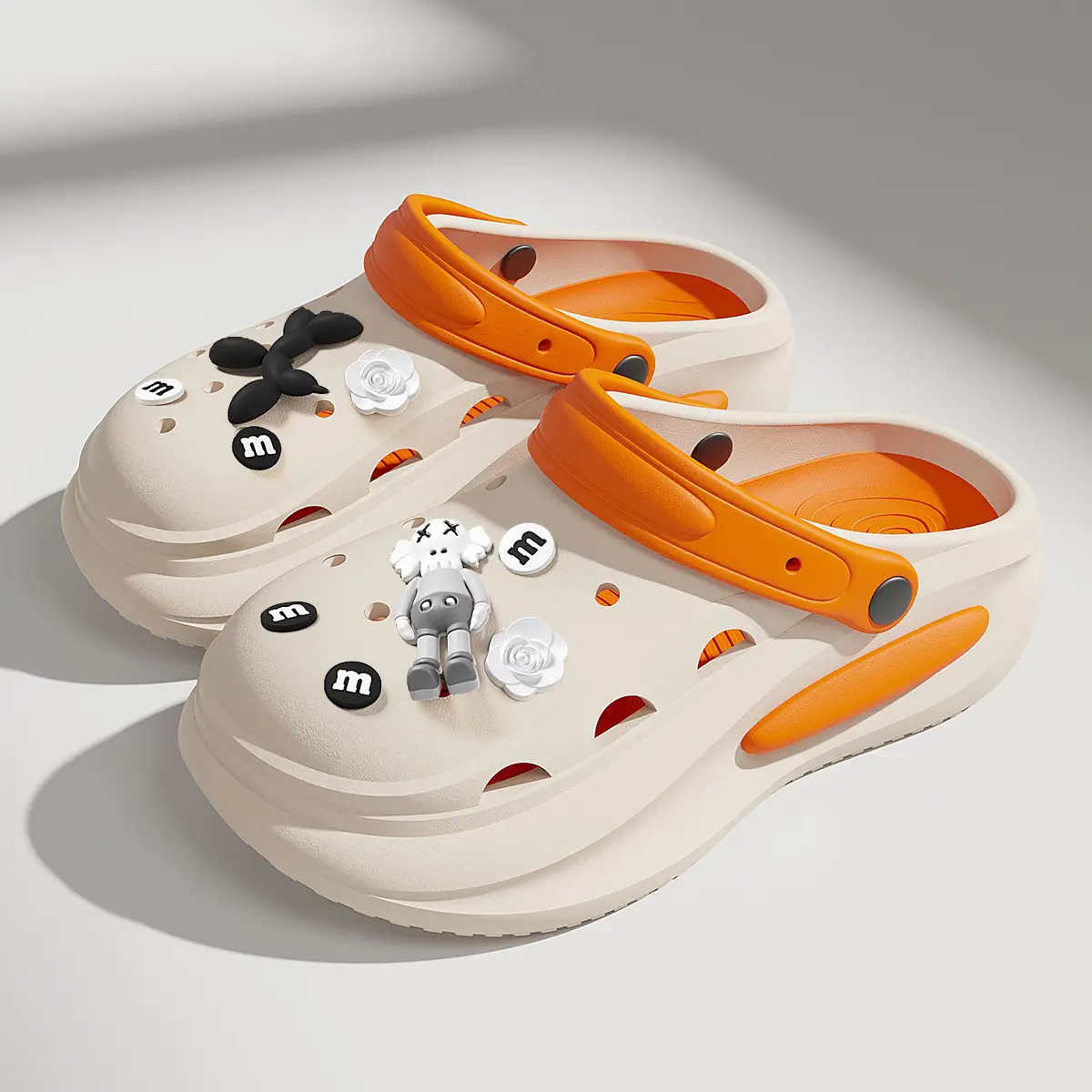 Women's Croc Sandals Cream Non-Slip Summer - Image 9