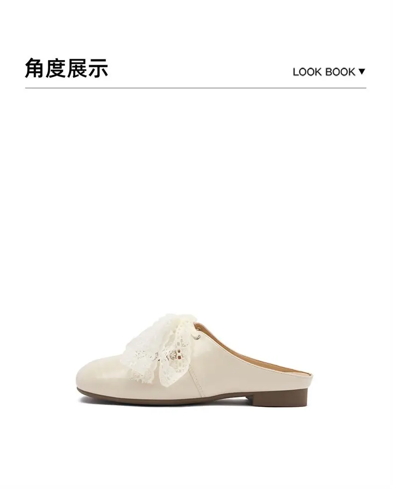 High-Appearance Closed-Toe Slippers for Women, Summer Outdoor Wear, 2026 New Summer Style, Suitable for Pairing with Skirts, Silver Bow Half-Slippers — feature 8